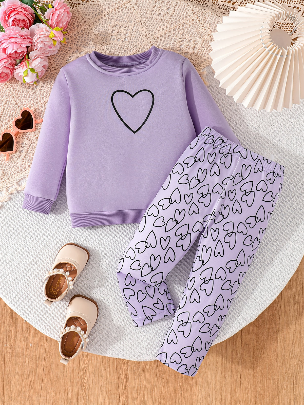 Heart Sweatshirt Set