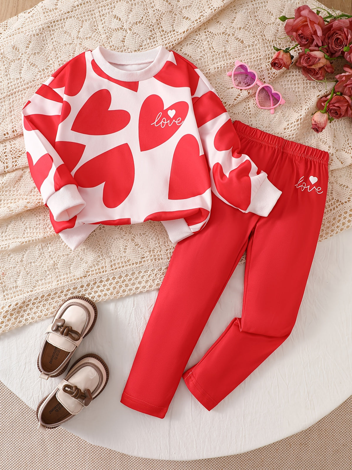 Ensemble cœur legging fille