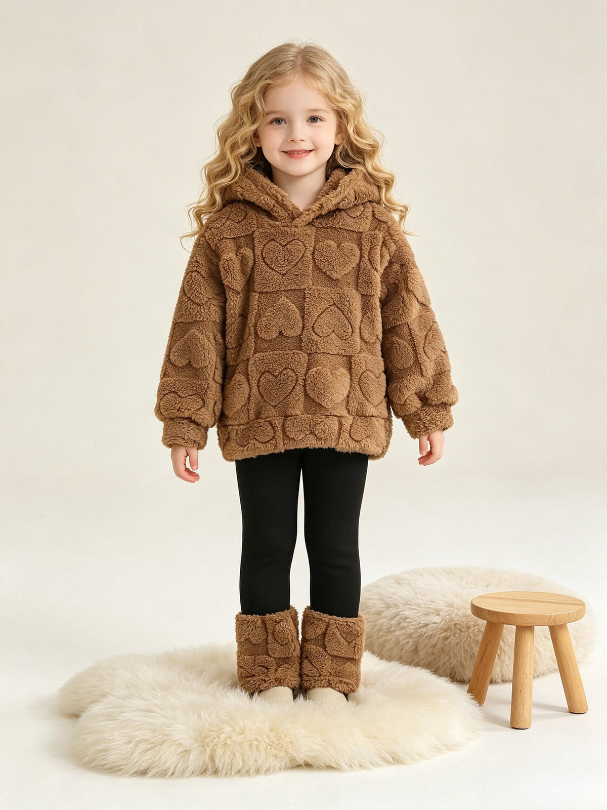 Ensemble peluche cœur fille