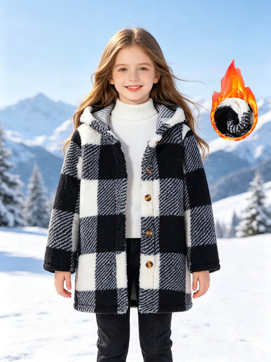 Manteau Peluche Carreaux