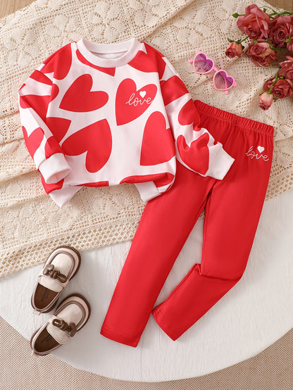 Ensemble cœur legging fille