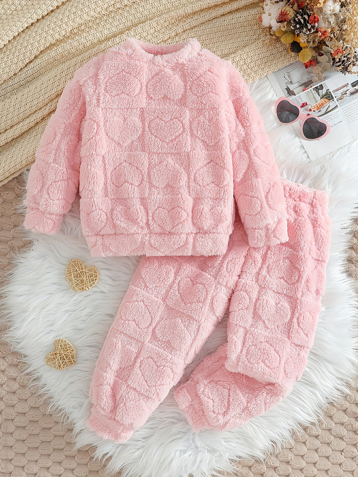 Ensemble pull peluche fille