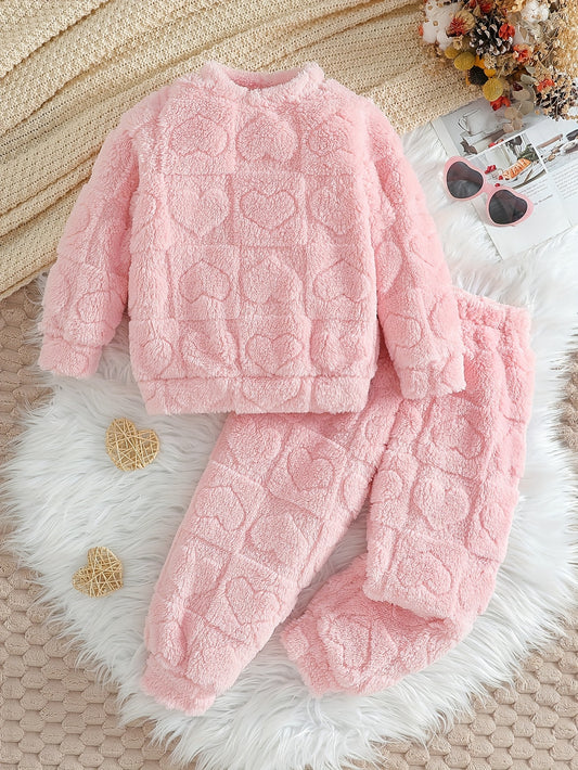 Ensemble pull peluche fille
