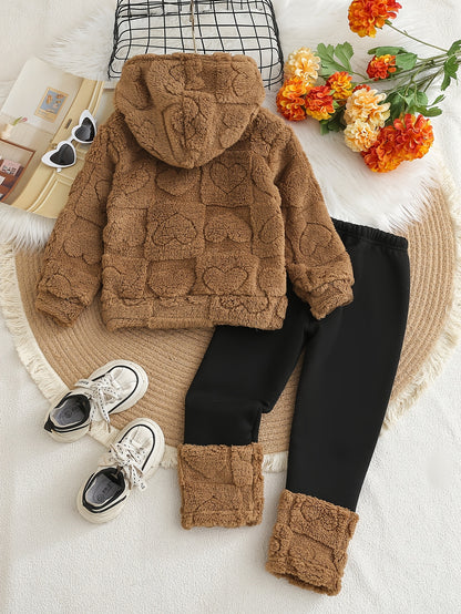 Ensemble peluche cœur fille