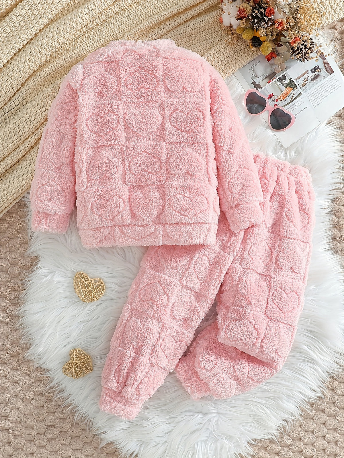 Ensemble pull peluche fille