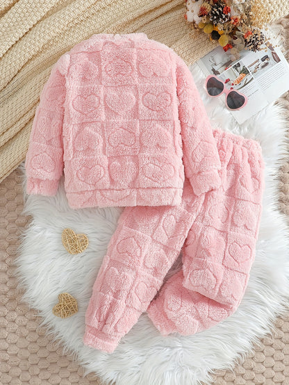 Ensemble pull peluche fille