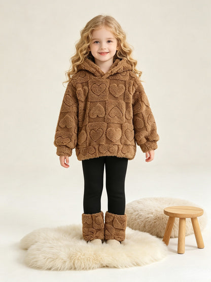 Ensemble peluche cœur fille