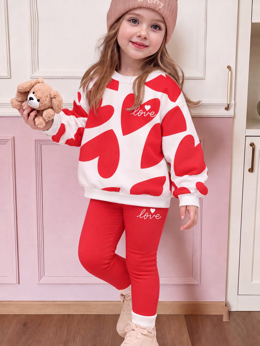 Ensemble cœur legging fille