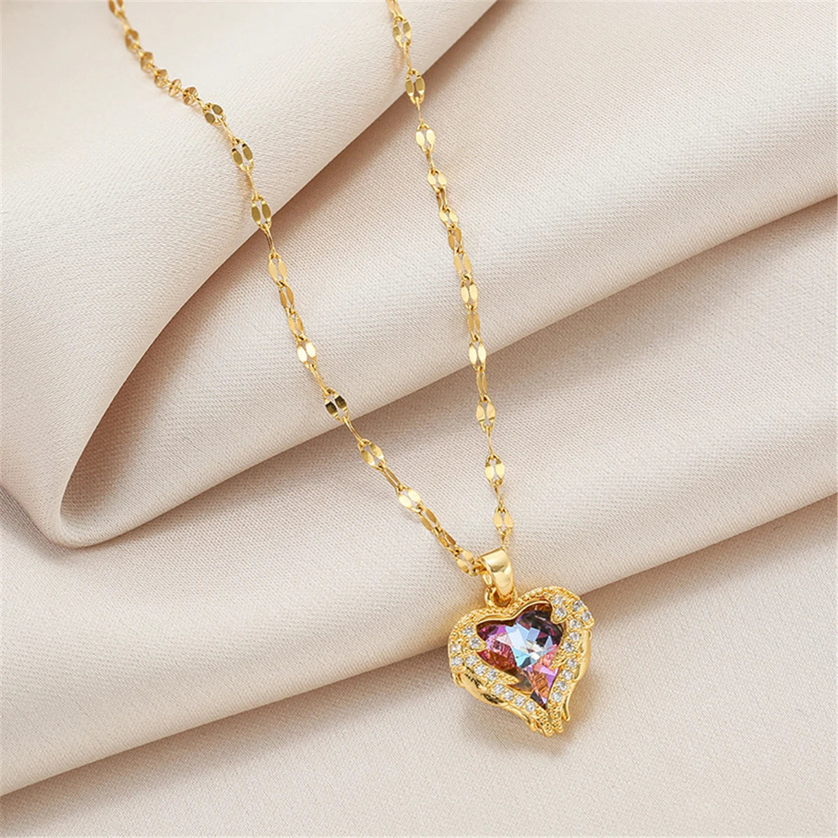 Collana Cuore Oceano Aurévia — Pendente Cristallo Brillante