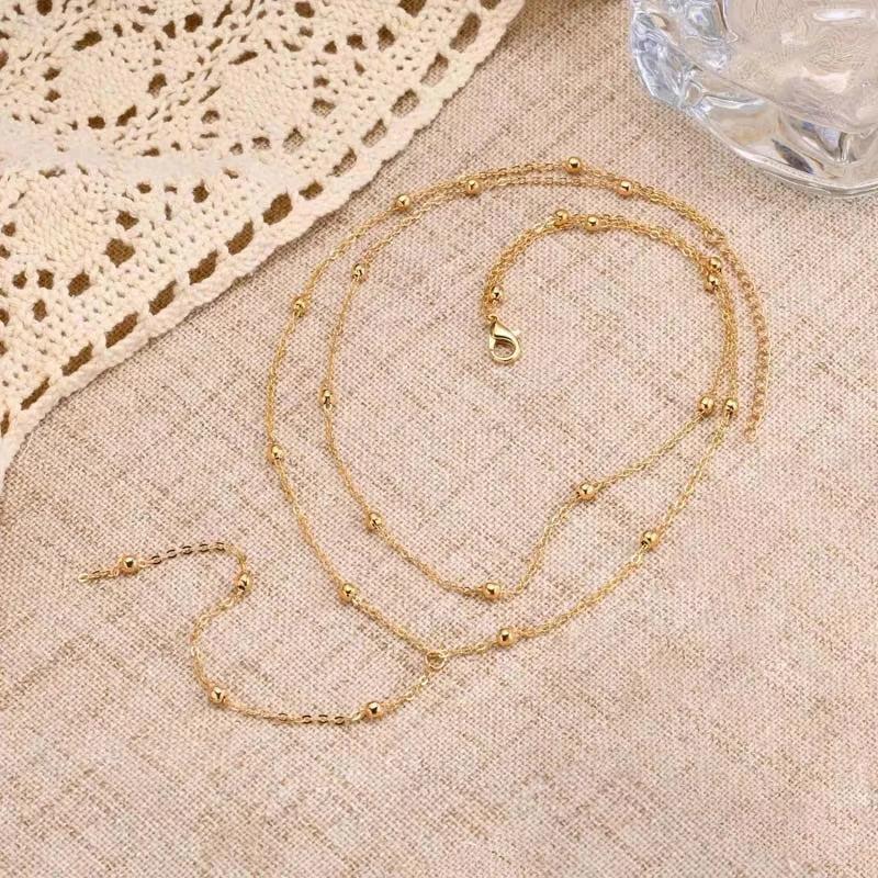 Collana Lariat Aurévia — Pendente a Y in Acciaio Dorato