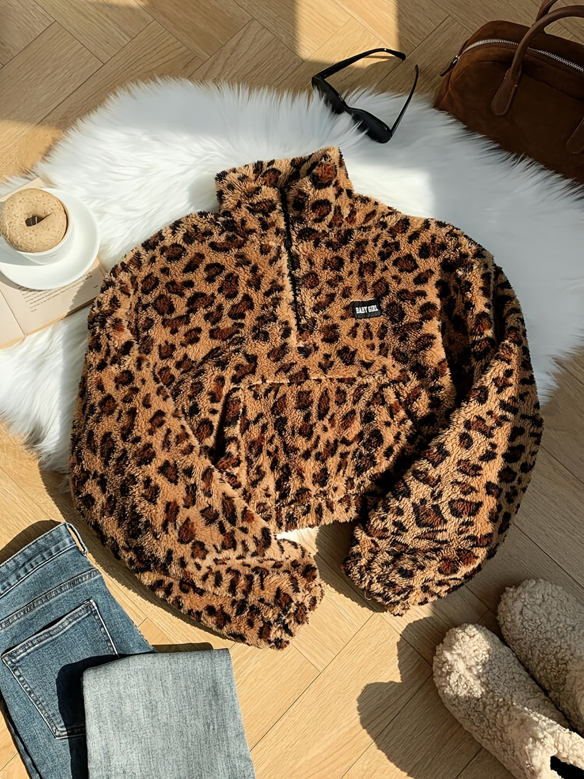 Pull léopard fille