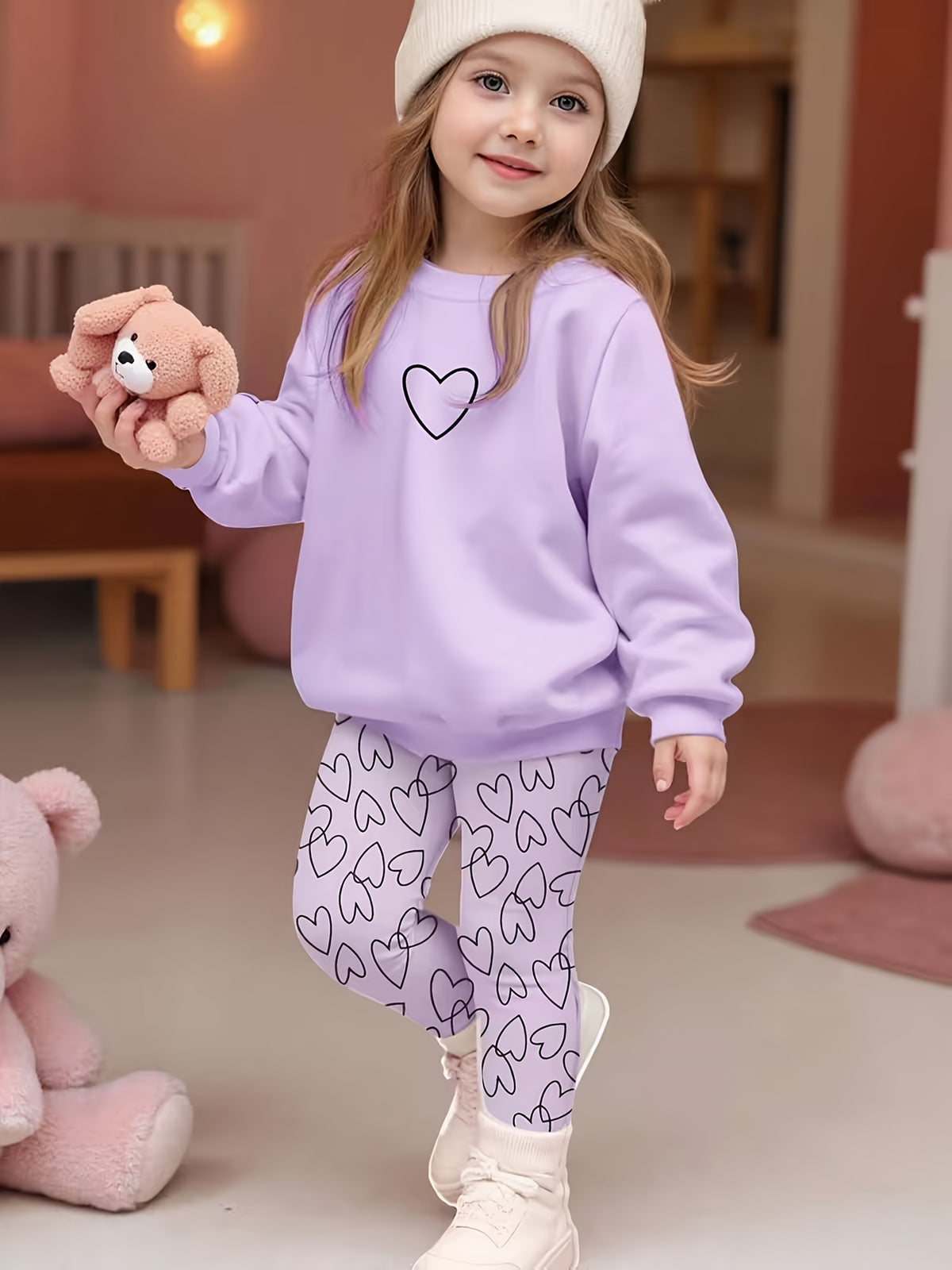 Heart Sweatshirt Set