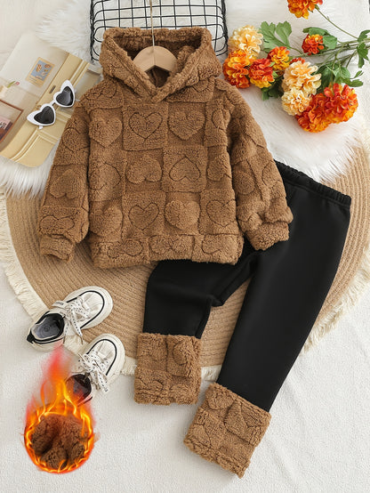 Ensemble peluche cœur fille